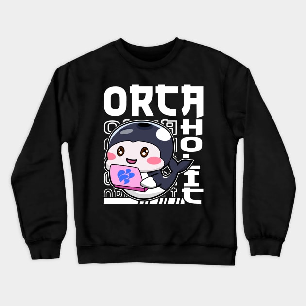 Funny Orca Whale Working Slogan Crewneck Sweatshirt by JaussZ